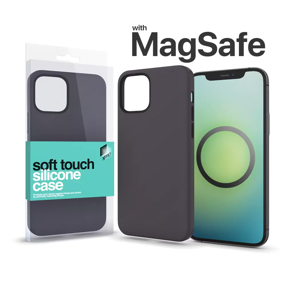 XPRO MagSafe Soft Touch Silicone Case iPhone 14 – Midnight Black