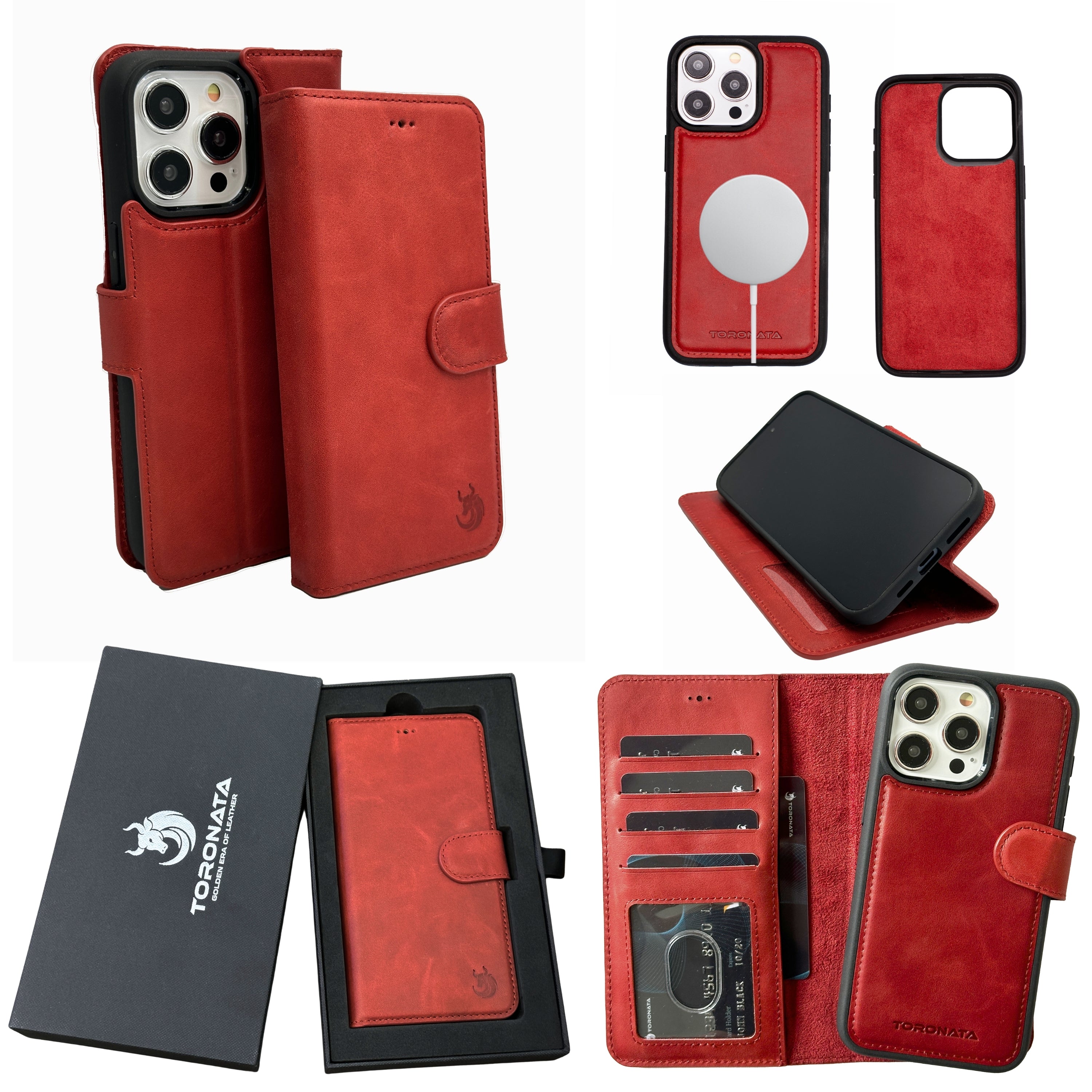 Vegas Premium Leather iPhone 15 Pro Max Wallet Case with MagSafe | Detachable RFID Blocking Luxury Wallet