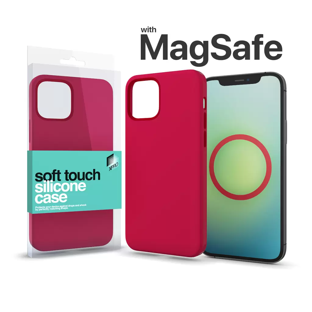 XPRO MagSafe Soft Touch Silicone Case iPhone 14 Pro – Red