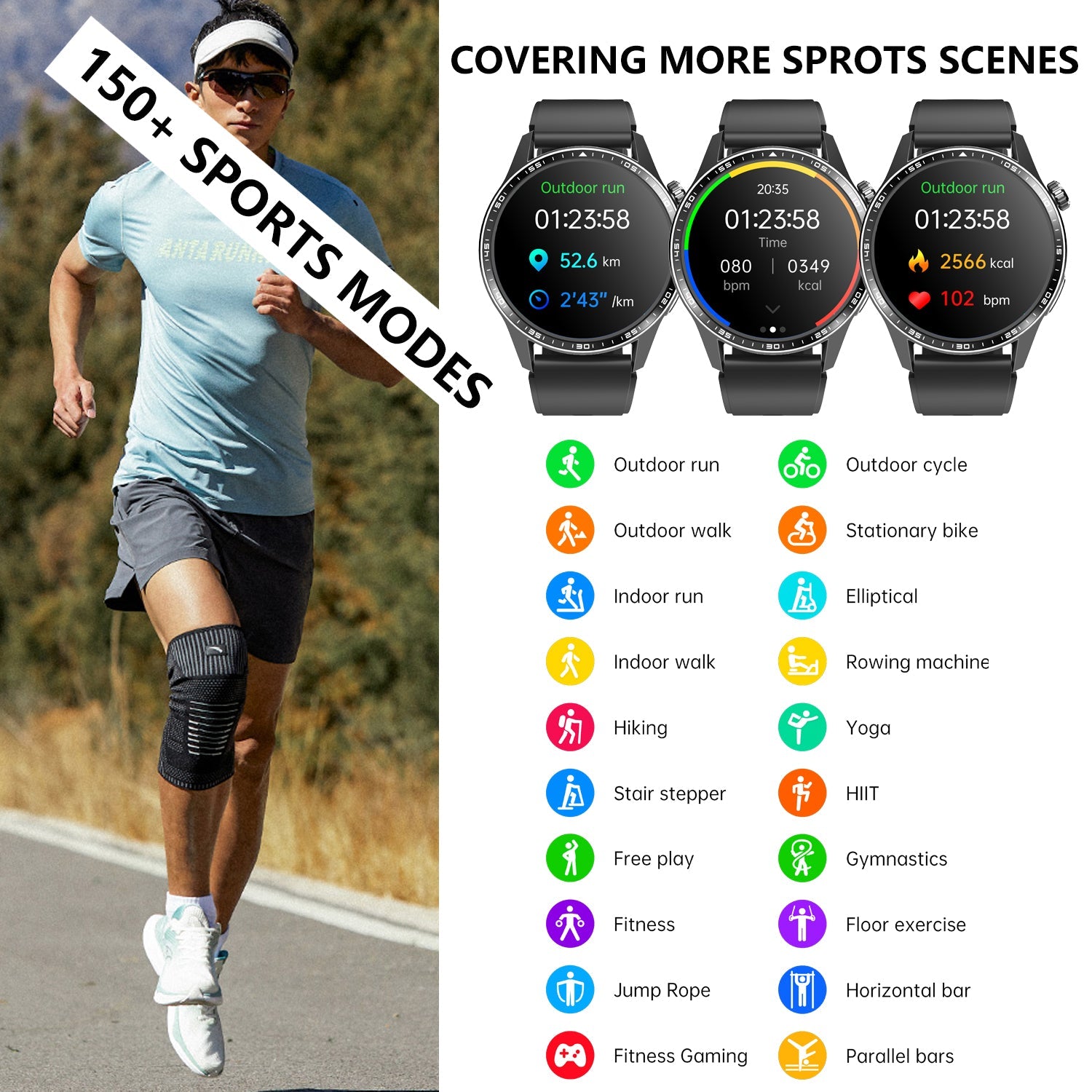 Health Smartwatch with ECG & PPG – Heart Rate, Blood Pressure & Oxygen Monitoring