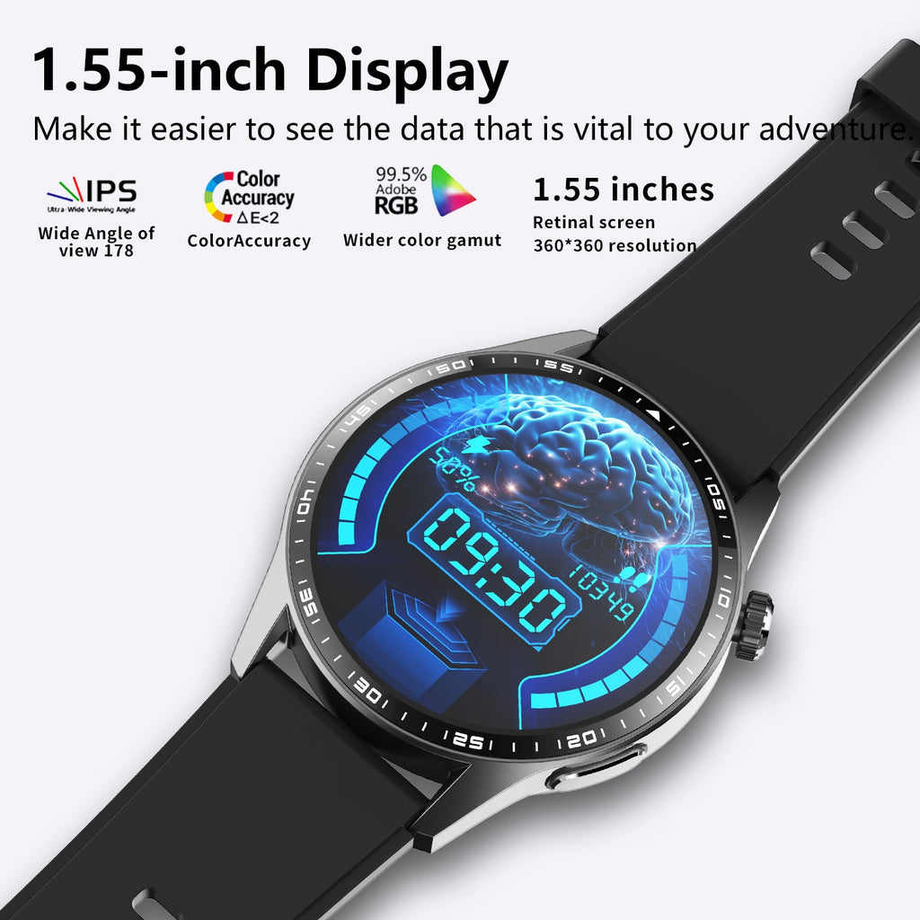 Health Smartwatch with ECG & PPG – Heart Rate, Blood Pressure & Oxygen Monitoring