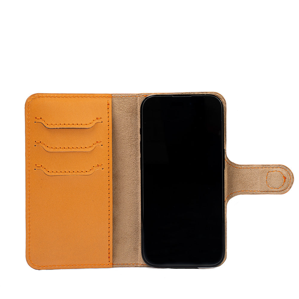 Top-Grain Leather Folio Case Wallet for iPhone 15 Series - Classic 4.0