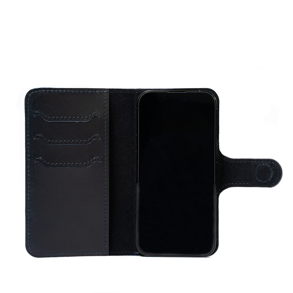 Top-Grain Leather Folio Case Wallet for iPhone 15 Series - Classic 4.0