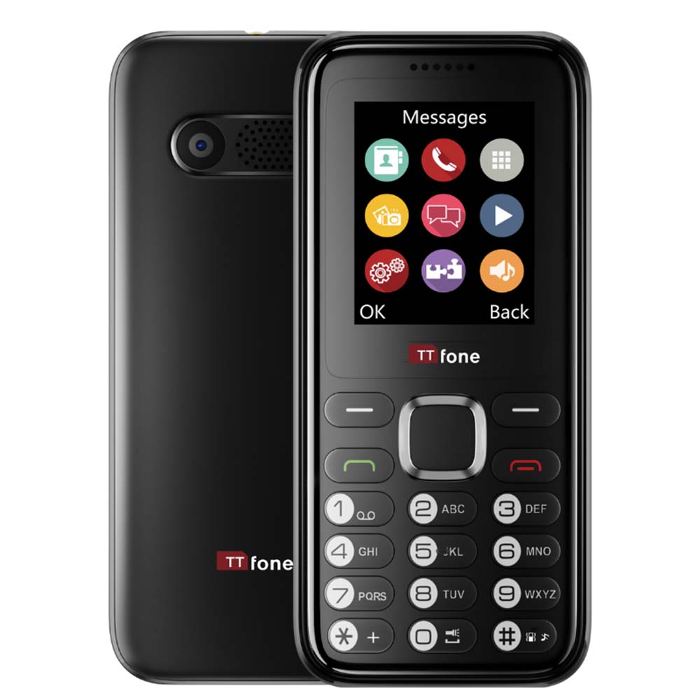 Returned Resale - TTfone TT150 Black Dual SIM Mobile with USB Cable, EE Pay As You Go