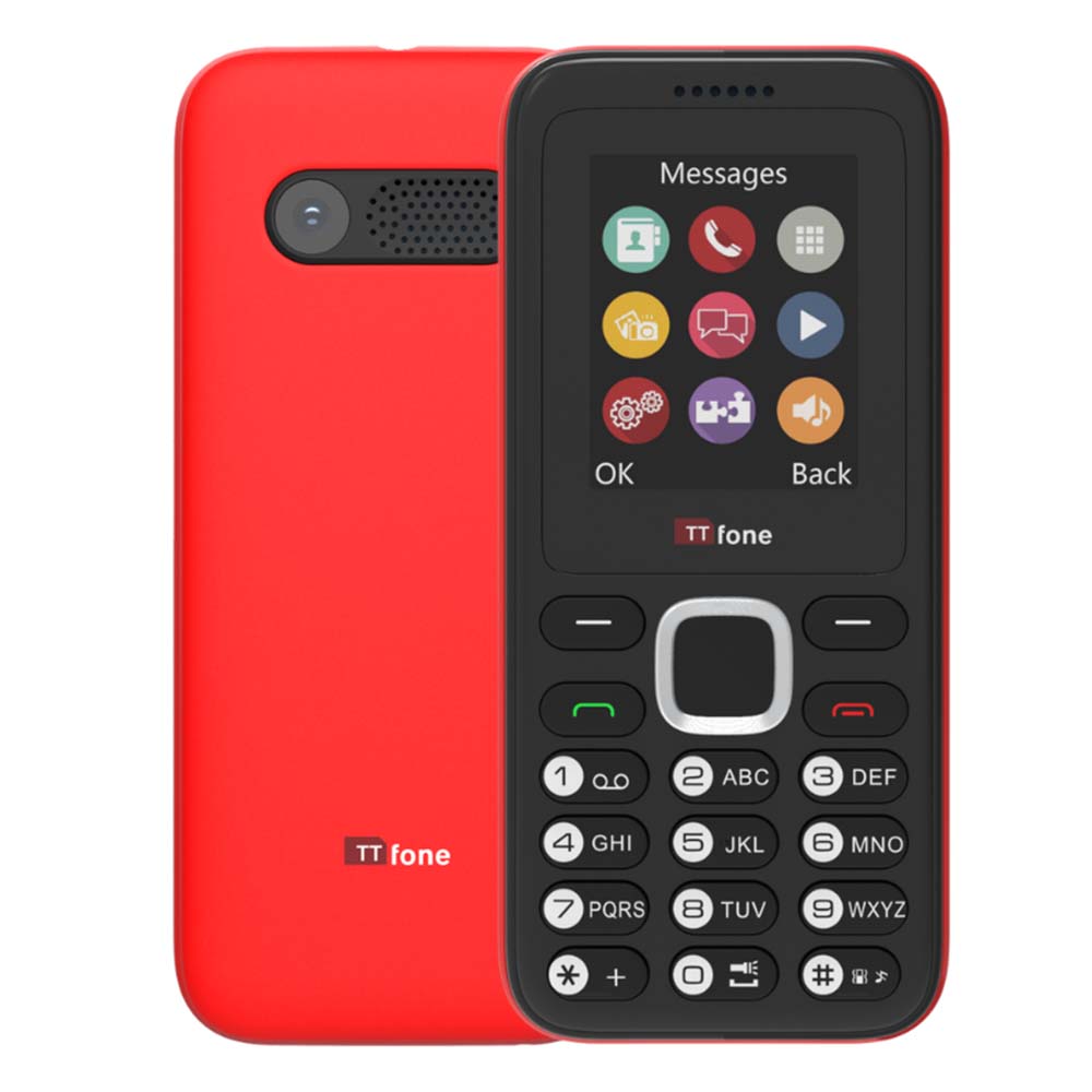 Returned Resale - TTfone TT150 Red Dual SIM Mobile with USB Cable