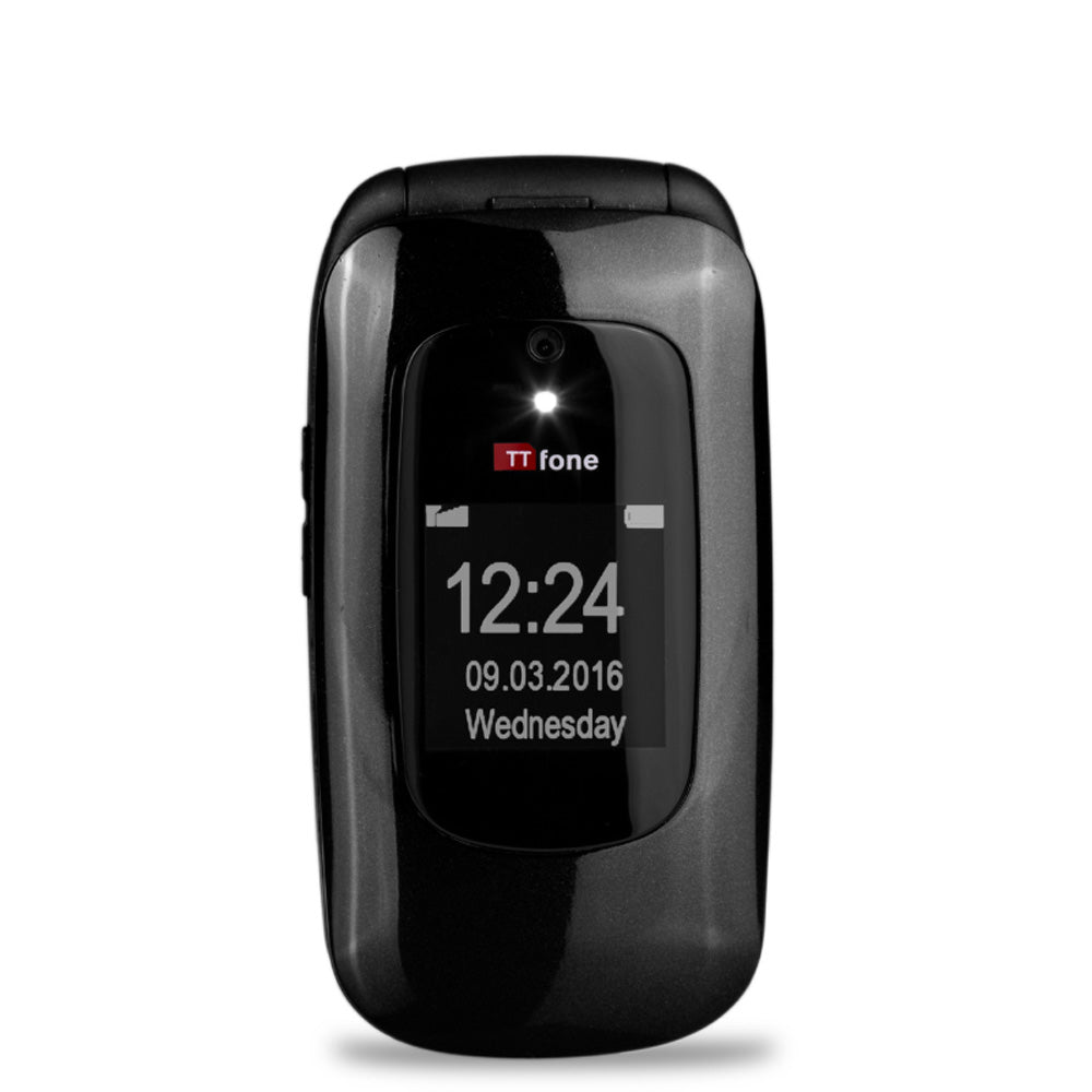 Returned Resale - TTfone Black Lunar TT750 Mobile, No Dock & No 3Pin/UK Mains Charger