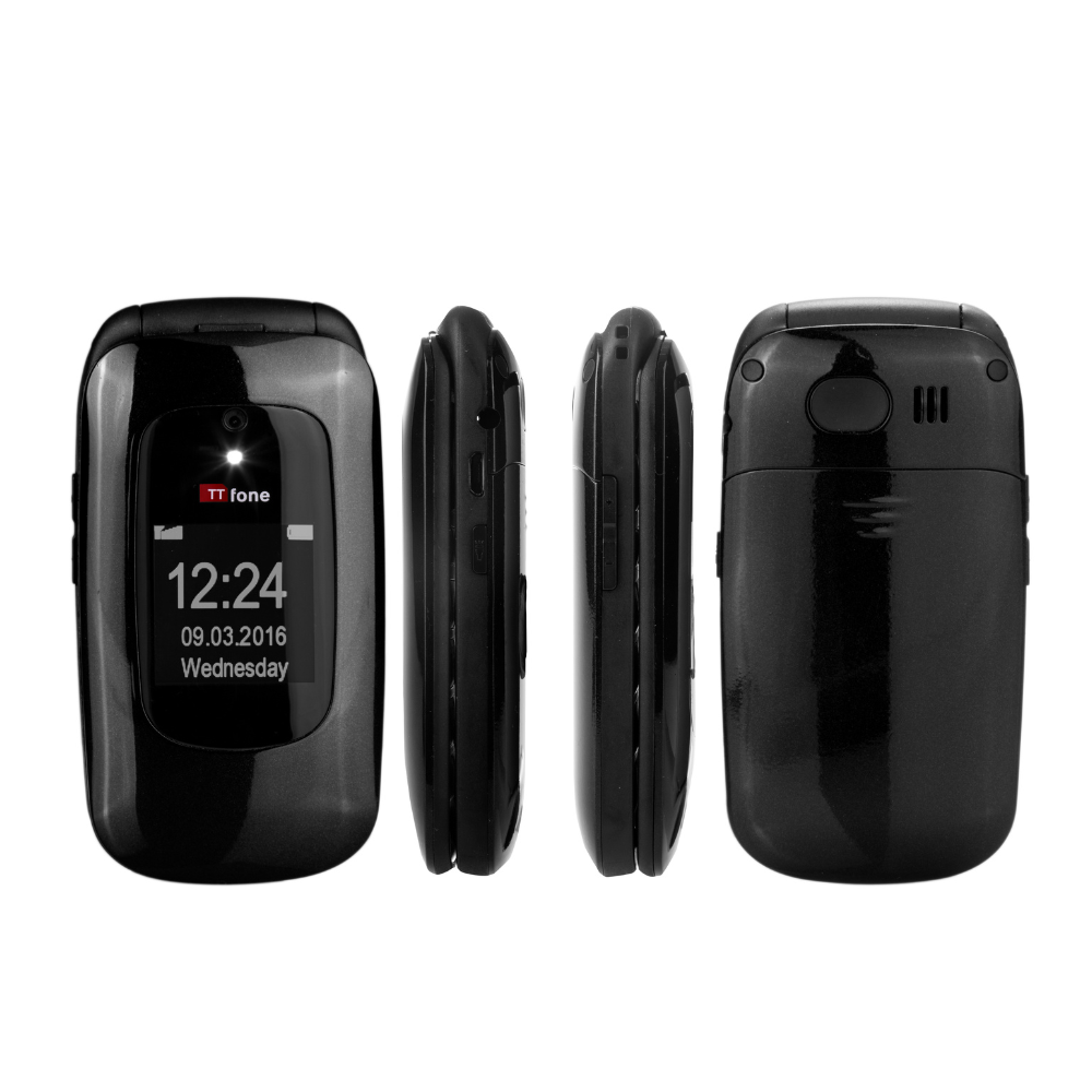Returned Resale - TTfone Black Lunar TT750 Mobile, No Dock & No 3Pin/UK Mains Charger