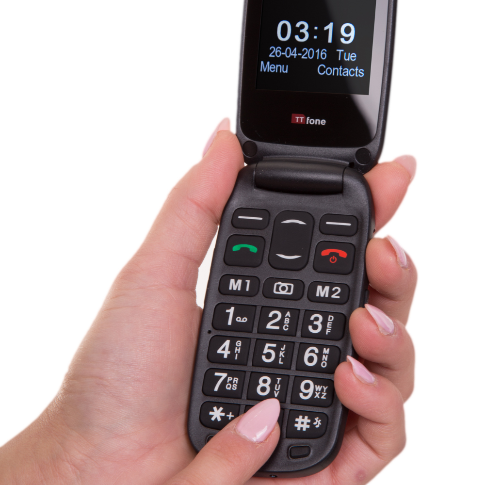 Returned Resale - TTfone Black Lunar TT750 Mobile, No Dock & No 3Pin/UK Mains Charger