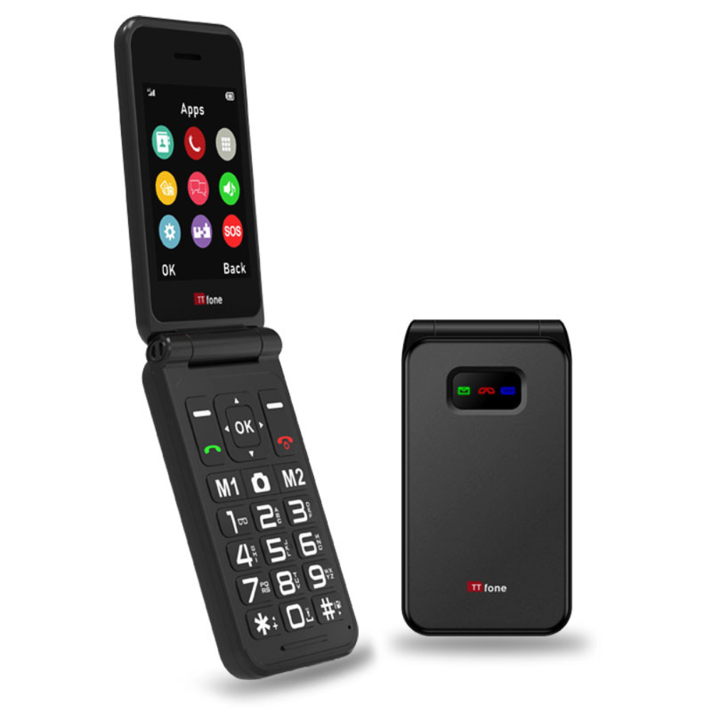 Returned Resale - TTfone TT760 4G Black with Mains Charger, Giffgaff SIM