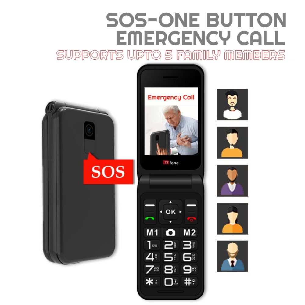 Returned Resale - TTfone TT760 4G Black with Mains Charger, Giffgaff SIM