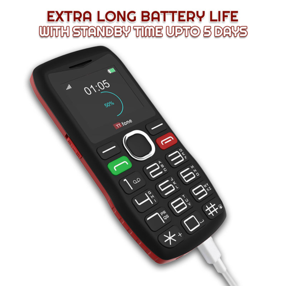 Returned Resale - TTfone TT880 with Mains Charger, Vodafone SIM Card