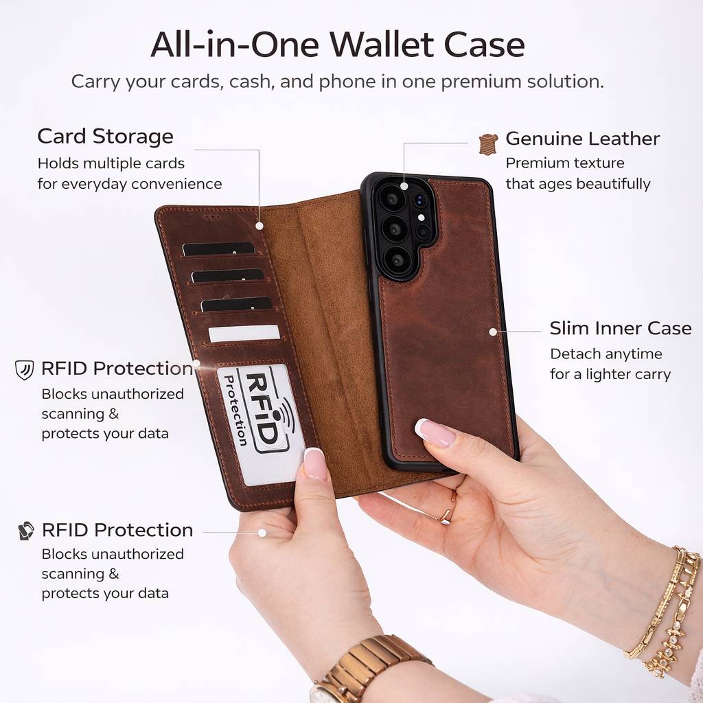 Buffalo Samsung Galaxy S26 Leather Wallet Case
