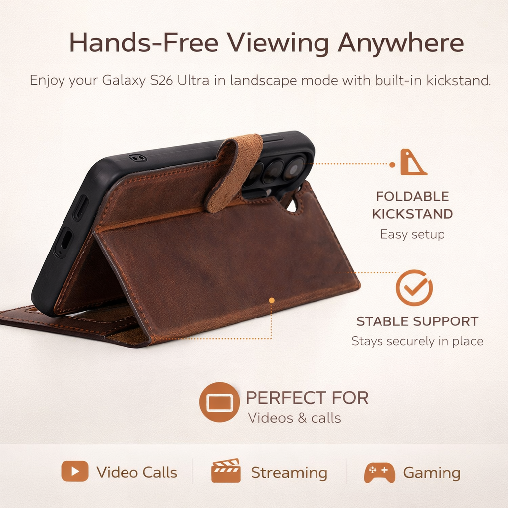 Buffalo Samsung Galaxy S26 Leather Wallet Case