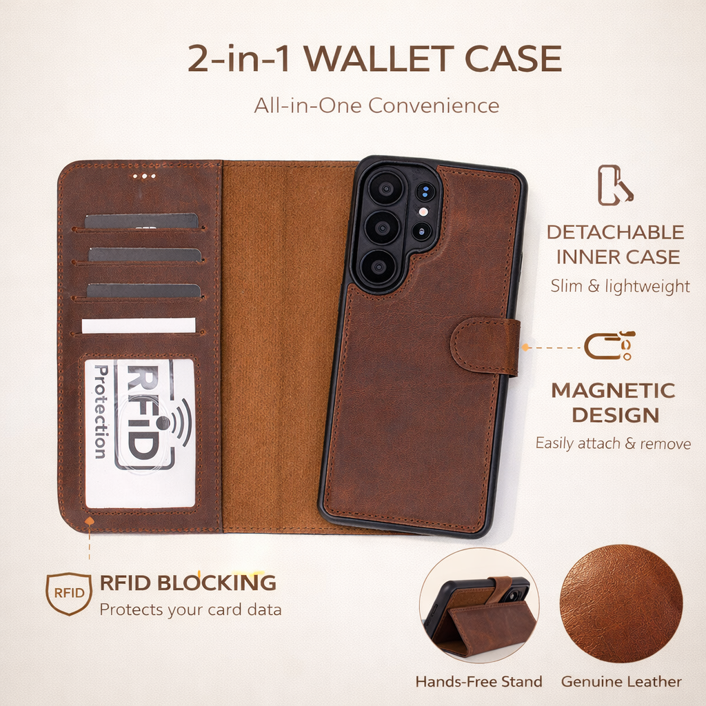 Buffalo Samsung Galaxy S26 Leather Wallet Case