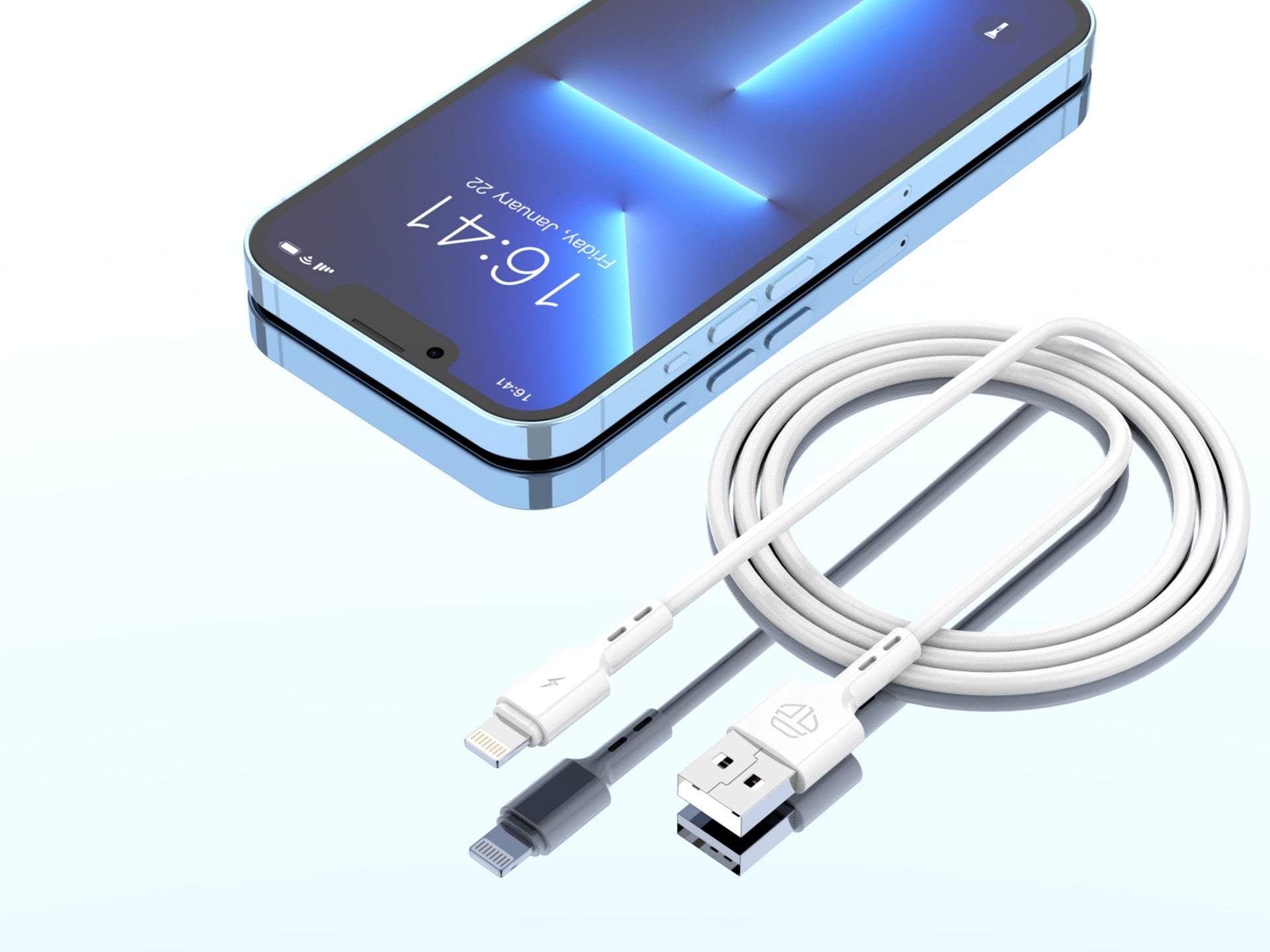 Techancy 2m Data Cable TB1766, 2.4A Lightning Charging Cable for iPhone 8/X/11-14