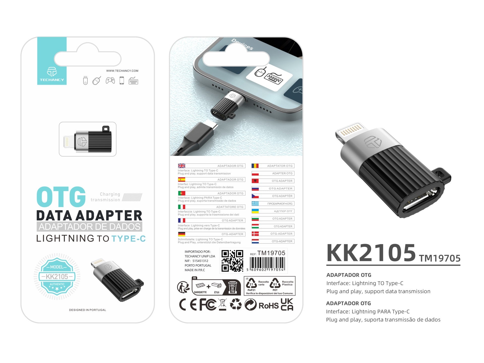 Techancy OTG Adapter KK2105 – Lightning to USB-C