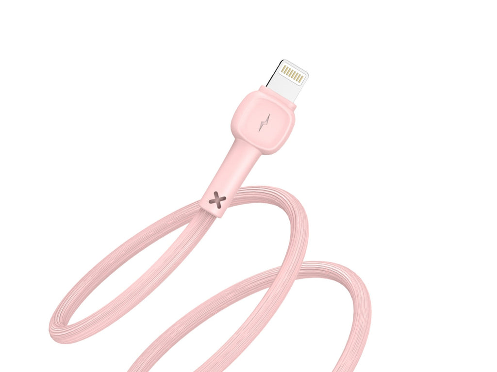 Techancy USB to Lightning Cable TB1660, Pink Macaron 2.4A Fast Charging, 1.2m, Compatible with iPhone/iPad