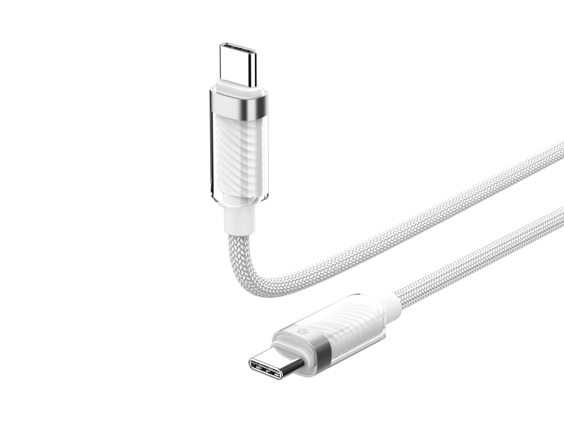 Techancy 1m USB-C to USB-C Data Cable TB1798, White, 60W Fast Charging for Smartphones, Tablets and Laptops