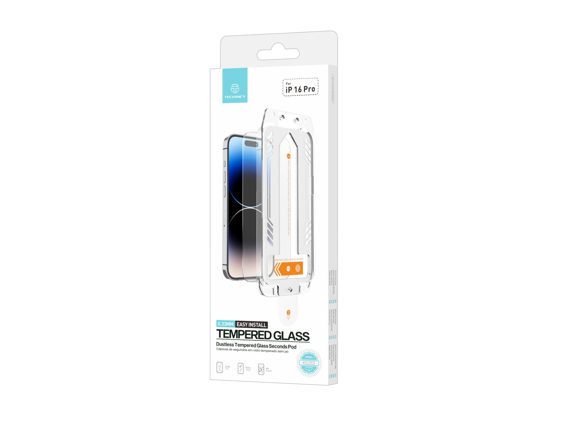 Techancy Tempered Glass Screen Protector iPhone 16 Pro – KS2202