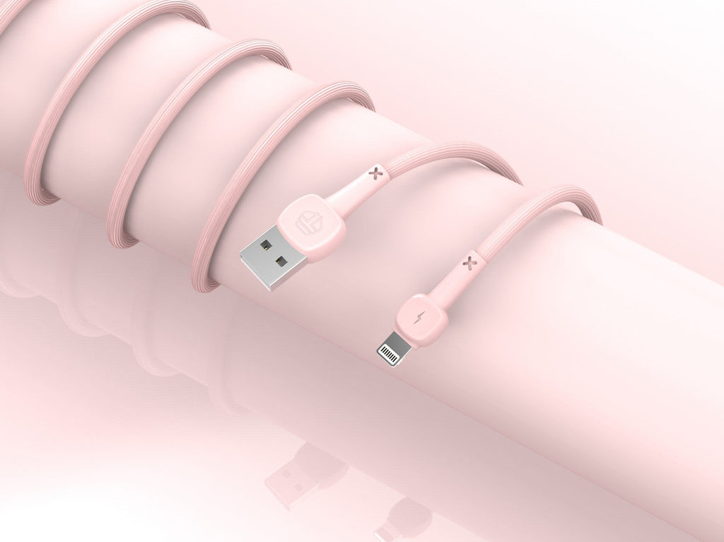 Techancy USB to Lightning Cable TB1660, Pink Macaron 2.4A Fast Charging, 1.2m, Compatible with iPhone/iPad