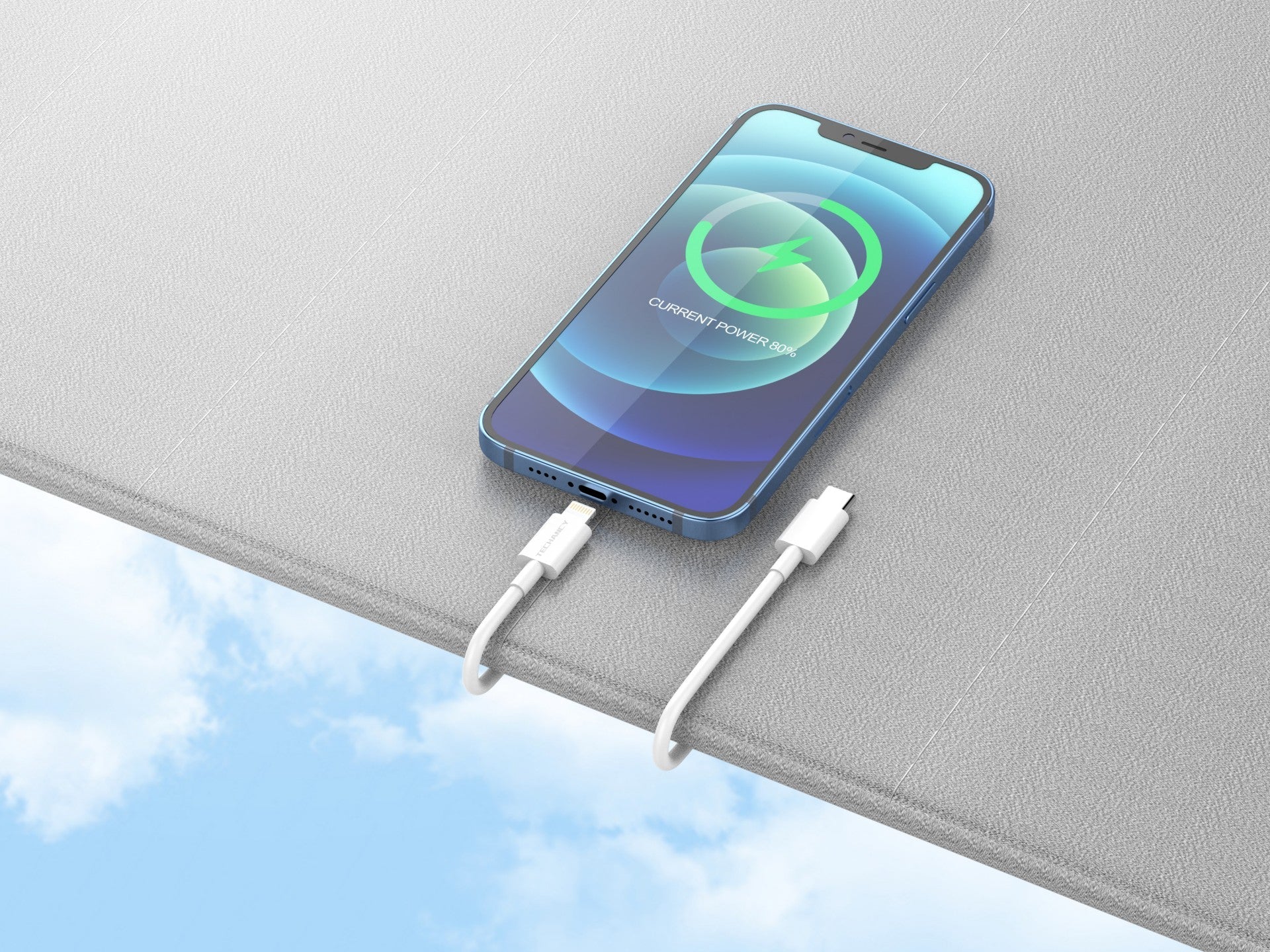 Techancy Cabo De Dados Usb-C Para Lightning TB1670, Carregamento Rápido De 20 W, 1 Metro, Branco, Compatível Com Iphone E Ipad
