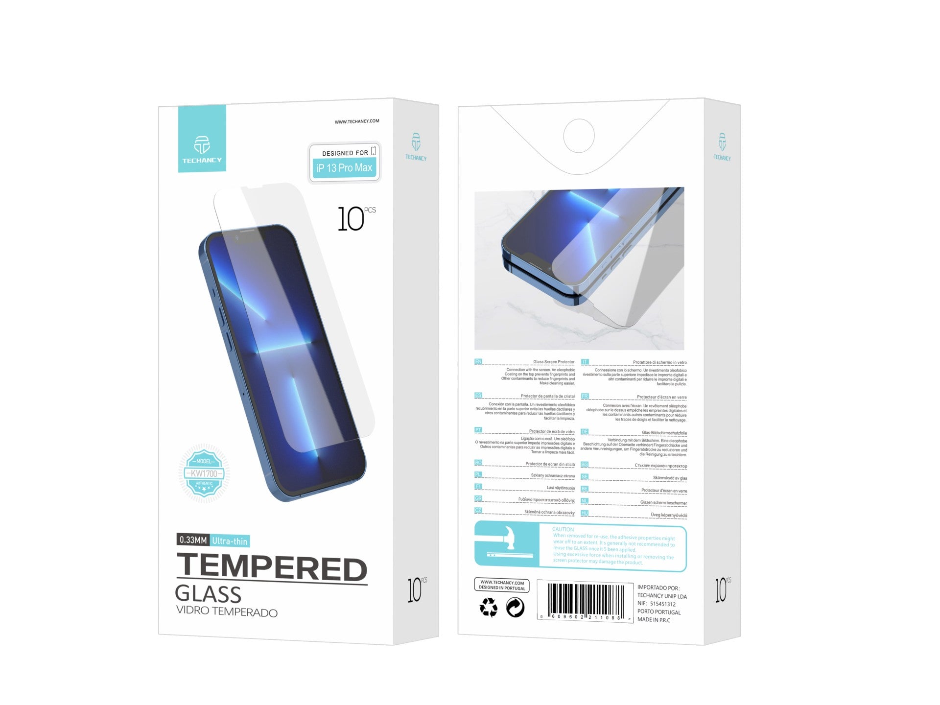 Techancy Tempered Glass Screen Protector iPhone 13 Pro Max – KW1700