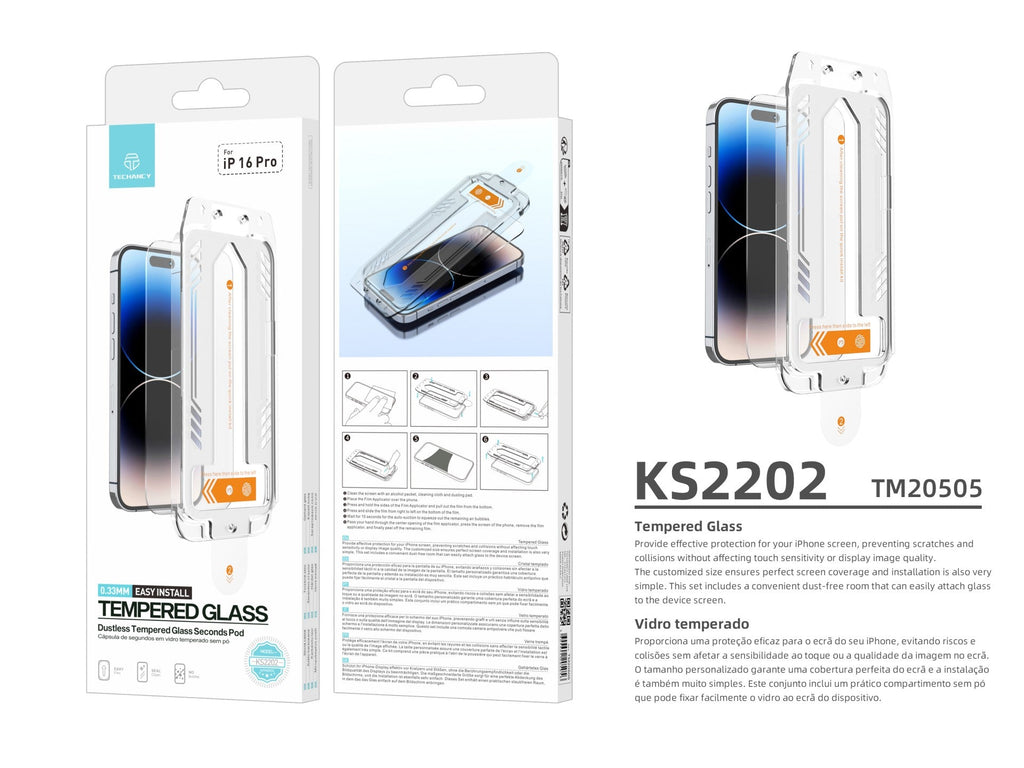Techancy Tempered Glass Screen Protector iPhone 16 Pro – KS2202