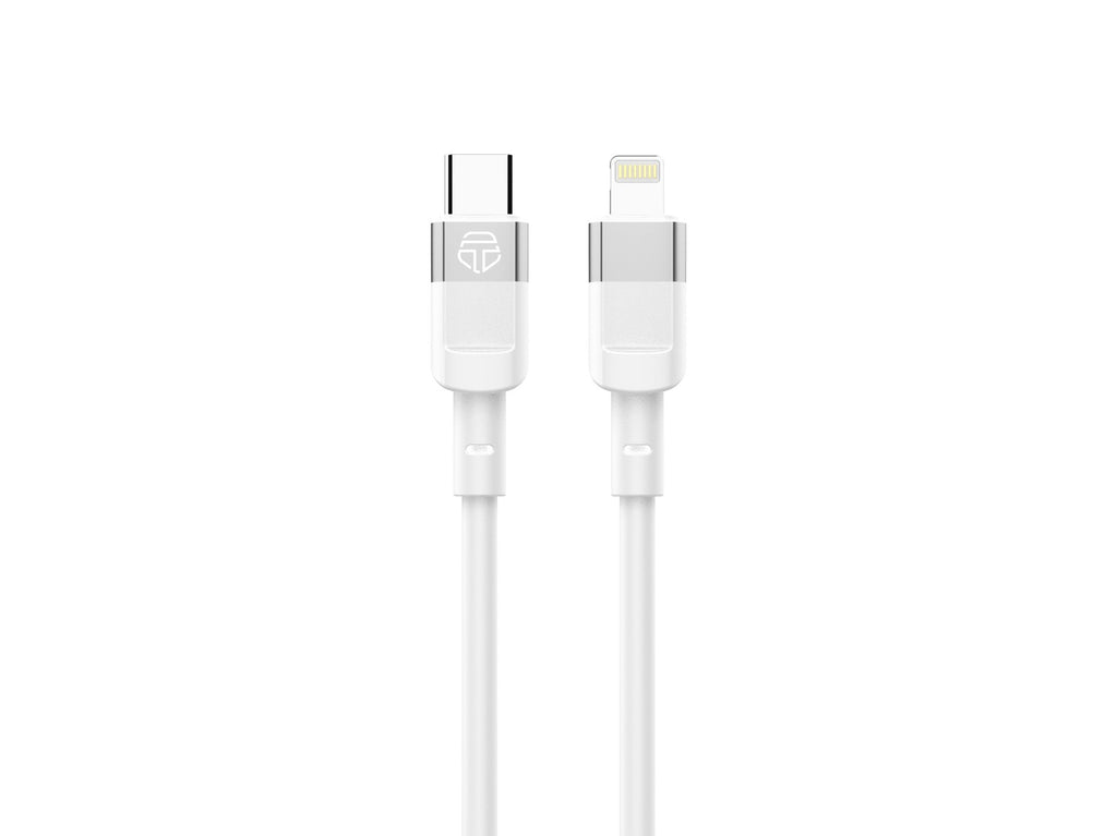 Techancy 1m PD 30W Data Cable TB1792, White, USB-C to Lightning for iPhone X/11/12-14, Fast Charging and Data Transfer