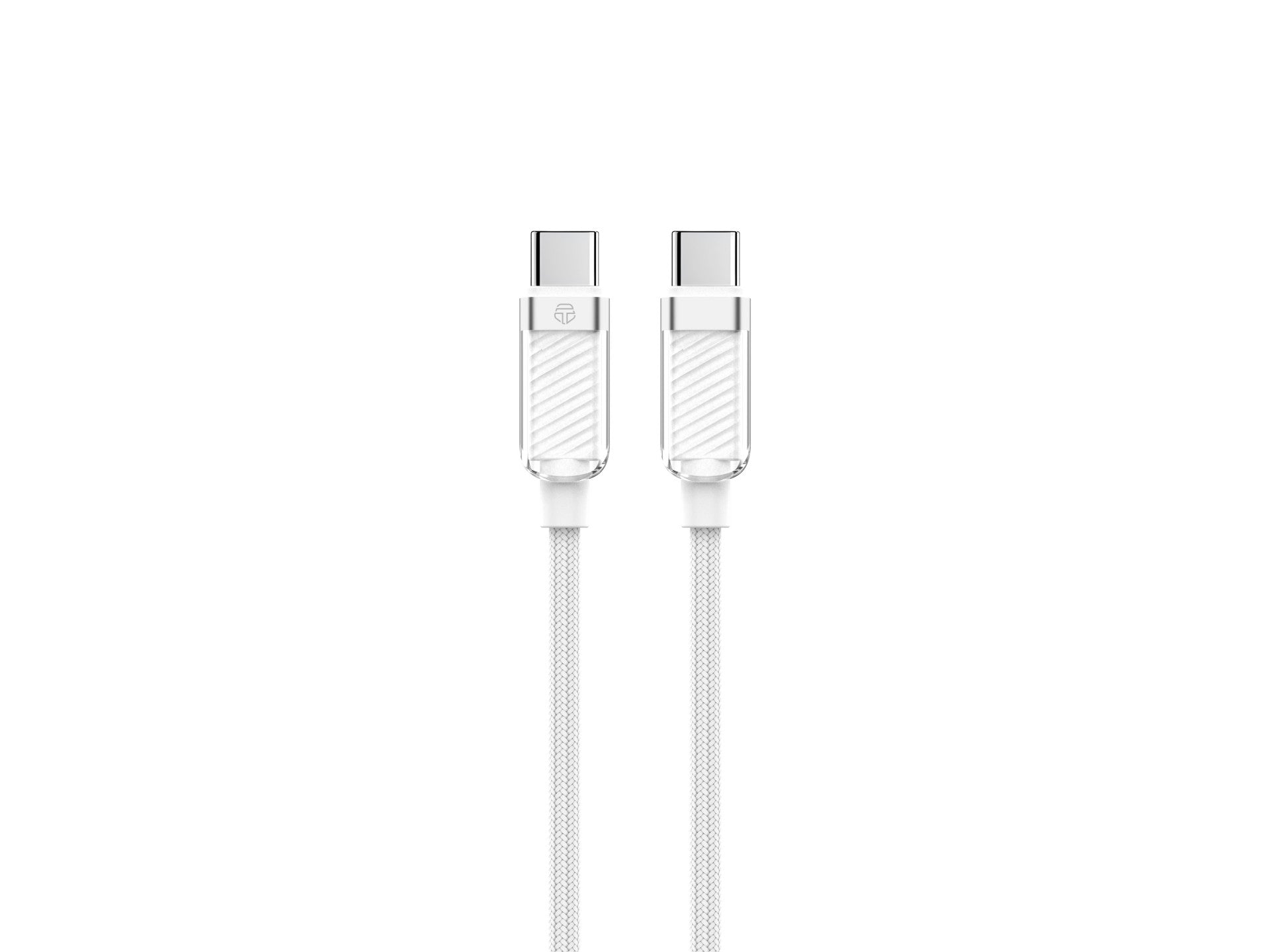 Techancy 1m USB-C to USB-C Data Cable TB1798, White, 60W Fast Charging for Smartphones, Tablets and Laptops