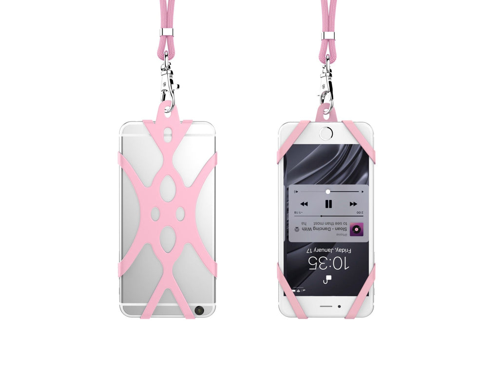 Techancy Universal Silicone Phone Lanyard KC2113, 80cm, Compatible with All Phone Models, Pink